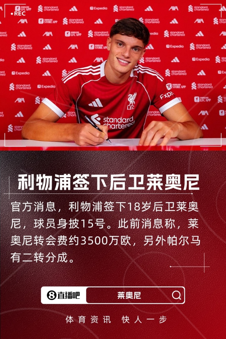 凯发K8手机端、APP下载、流畅界面、智能推荐、高效操作-官方：利物浦签下18岁后卫莱奥尼，转会费3500万欧+二转